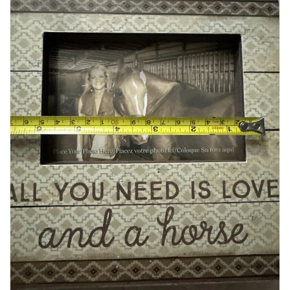 Primitives by Kathy Box Photo Frame All You Need Is Love And A Horse 4 X 6 NWT